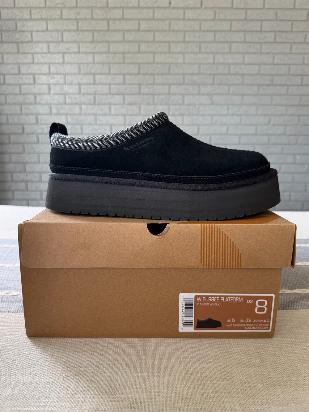 NWT UGG Koolaburra Burree Platform Slippers Black Size 8